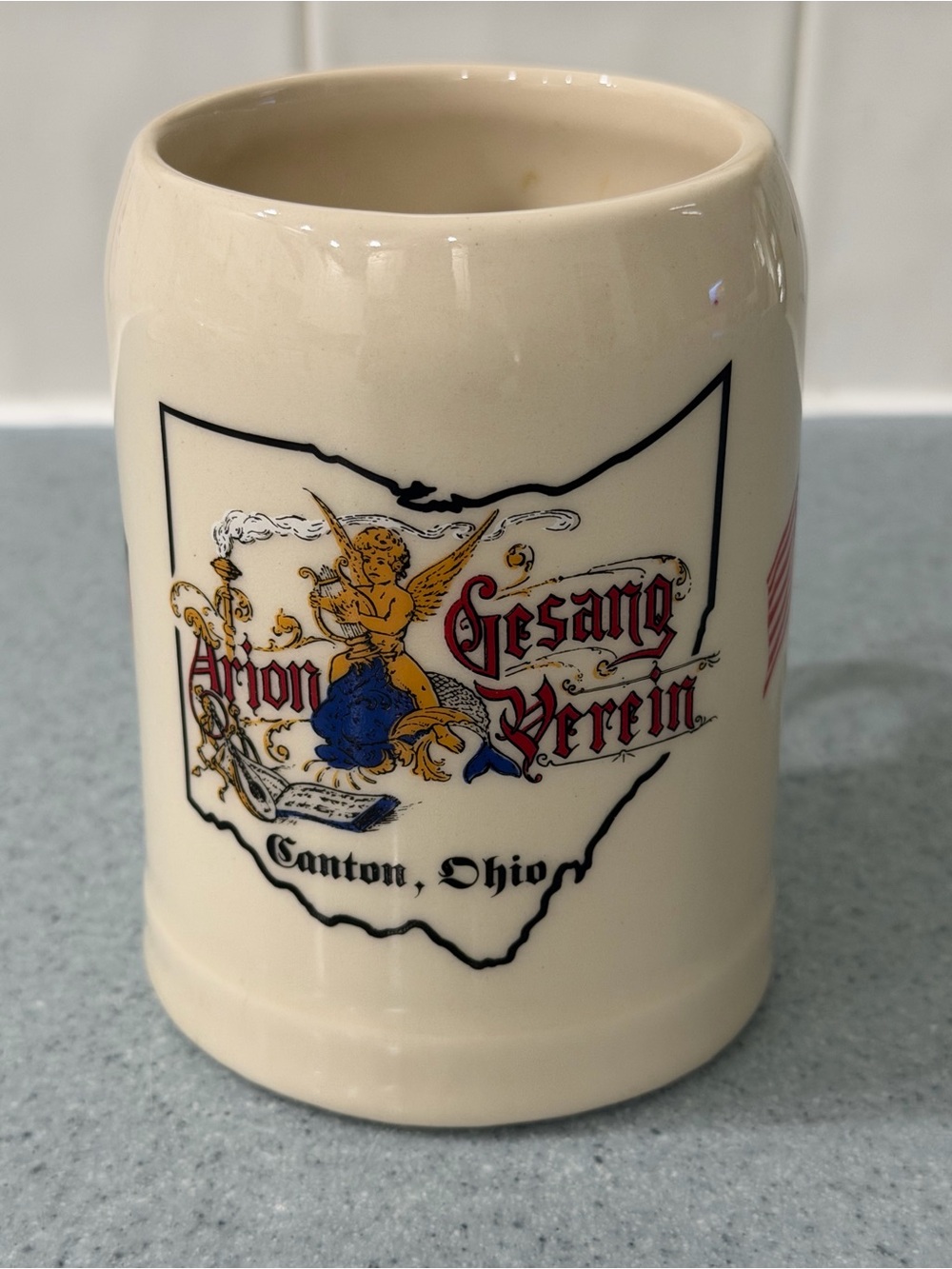 German American Singing Society BEER Mug ~ Arion Club Canton Ohio Ceramic Stein